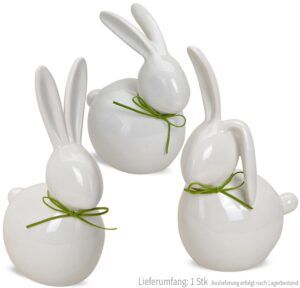 matches21 - Webshop Moderne Hasen Deko Figur Osterhase 1 Stk weiss gruen Keramik 17 25 cm 111446 2 1 10