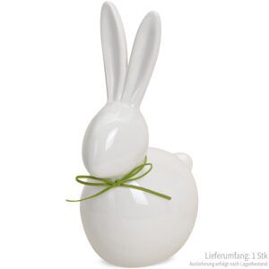 matches21 - Webshop Moderne Hasen Deko Figur Osterhase 1 Stk weiss gruen Keramik 17 25 cm 111446 3 1 7