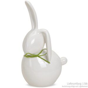 matches21 - Webshop Moderne Hasen Deko Figur Osterhase 1 Stk weiss gruen Keramik 17 25 cm 111446 4 1 8