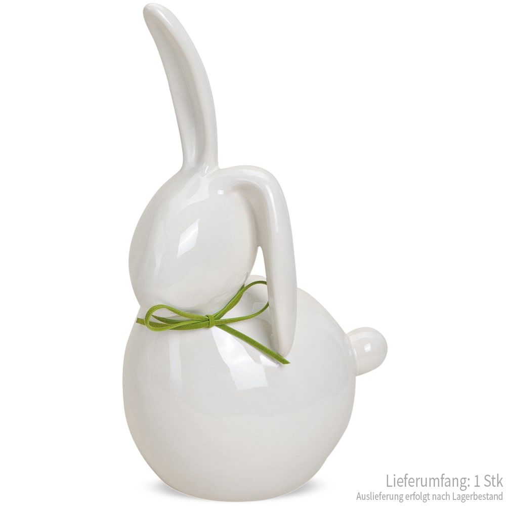 matches21 - Webshop Moderne Hasen Deko Figur Osterhase 1 Stk weiss gruen Keramik 17 25 cm 111446 4 1 3