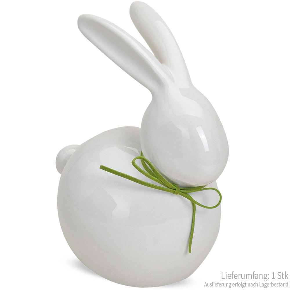 matches21 - Webshop Moderne Hasen Deko Figur Osterhase 1 Stk weiss gruen Keramik 17 25 cm 111446 5 1 4