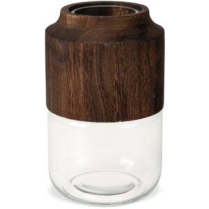 matches21 - Webshop Moderne Vase aus Glas und Holz 23 cm 126985 1 6