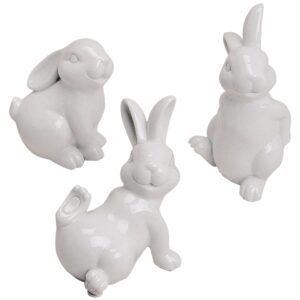 matches21 - Webshop Osterhasen Figuren Dekofiguren Hasen Ostern Porzellan weiss 4er Set sort 10 15 cm 117870 1 10