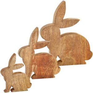 matches21 - Webshop Osterhasen Hasen Osterdeko Hasenfiguren Holz Fruehlingsdeko Figuren 1 Stk 3 Groessen 123211 1 6