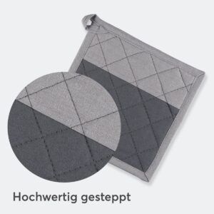 matches21 PREMIUM Topflappen Set grau Baumwolle hitzebestaendig waschbar 126640 10 1 11