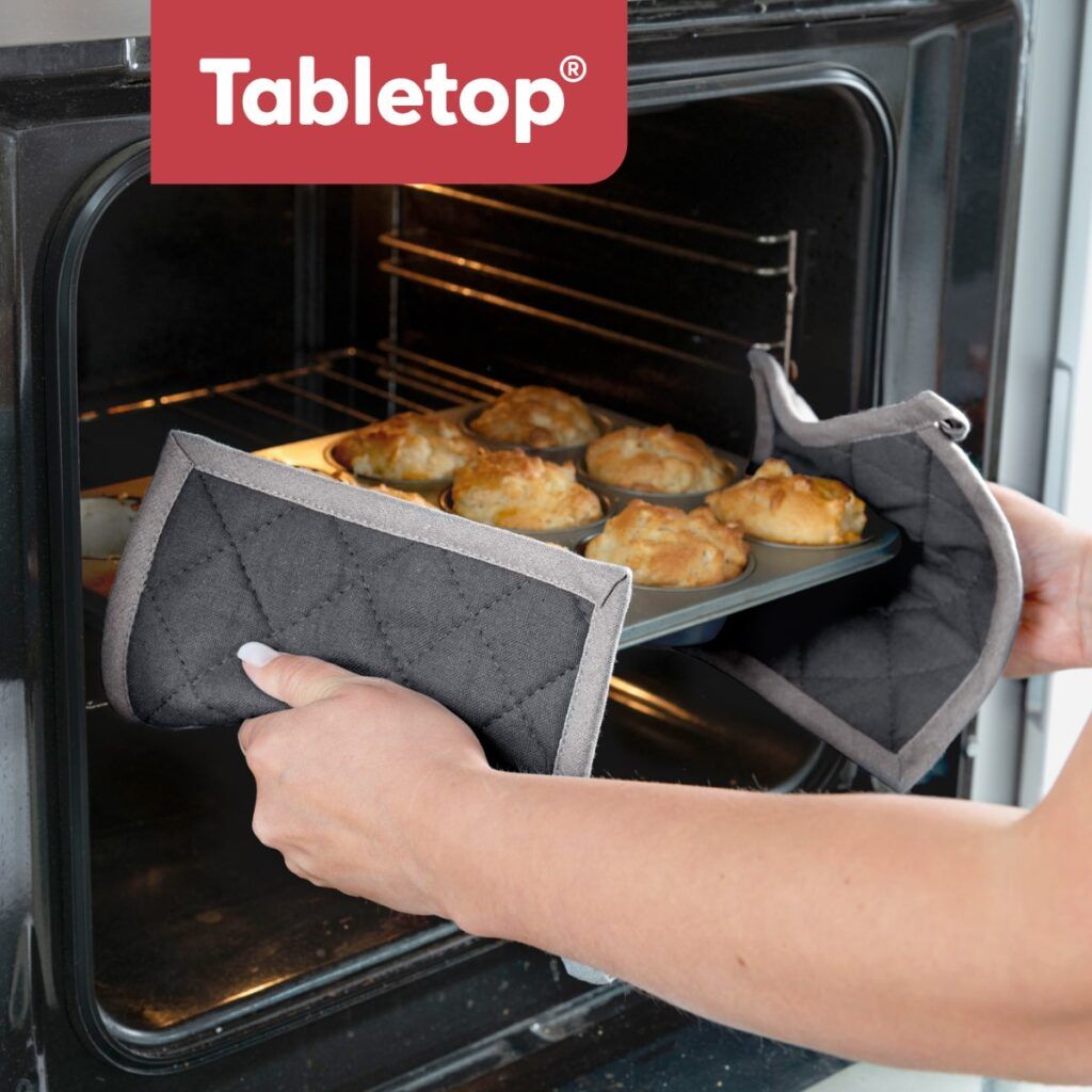 matches21 PREMIUM Topflappen Set grau Baumwolle hitzebestaendig waschbar 126640 12 1 6