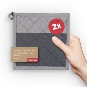 matches21 - Webshop PREMIUM Topflappen Set grau Baumwolle hitzebestaendig waschbar 126640 7 2 31