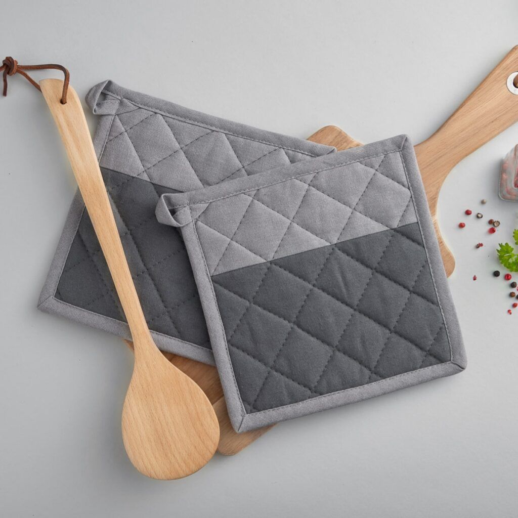 matches21 PREMIUM Topflappen Set grau Baumwolle hitzebestaendig waschbar 126640 8 2 2