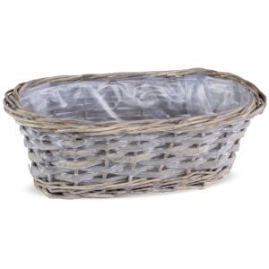 matches21 - Webshop Pflanzkoerbe Weidekoerbe Pflanzgefaesse Deko oval foliert grau gewaschen 1 Stk 2 Groessen 121822 8 1 29