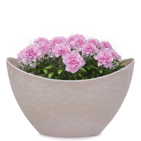 matches21 - Webshop Pflanzschale Blumenschale oval Jardiniere sand beige 2 Groessen 127557 2 1 21