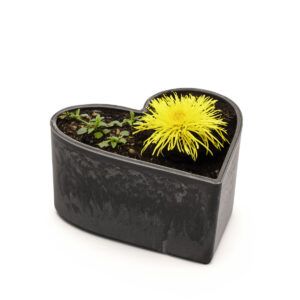 matches21 - Webshop Pflanzschale Herz als Blumenschale Grabschmuck schwarz in 3 Groessen 118430 1 38