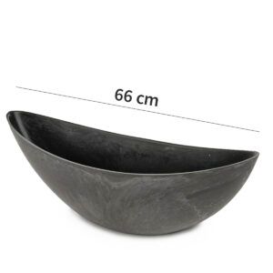 matches21 Pflanzschale oval fuer draussen Stein Optik schwarz in 66 cm 121852 1 9