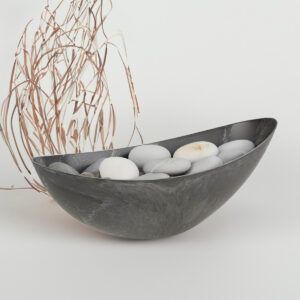 matches21 Pflanzschale oval fuer draussen Stein Optik schwarz in 66 cm 121852 1 1 11