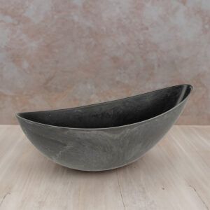 matches21 Pflanzschale oval fuer draussen Stein Optik schwarz in 66 cm 121852 4 1 13