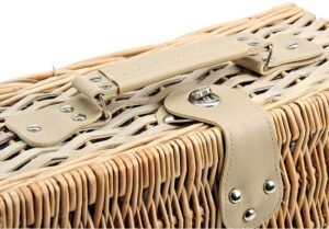 matches21 - Webshop Picknickkorb 4 Personen Weidenkorb braun beige 24 tlg inkl Mehrweg Geschirr 116415 2 1 9