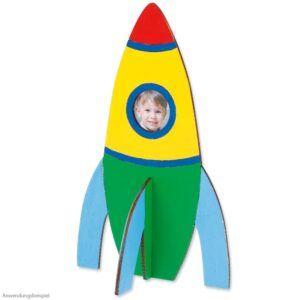 matches21 Rakete Holz Bausatz Steckbausatz Bastelset Bastelset fuer Kinder ab 4 Jahren 118486 1 1 4
