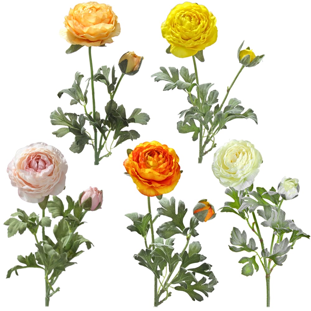 matches21 - Webshop Ranunkeln Kunstblumen Blueten und Knospen Kunstblumen 1 Stk ca 40 cm 5 Farben 120526 1 1