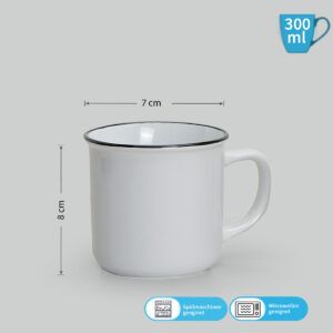 matches21 - Webshop Retro Tassen Becher Email Optik Kaffeebecher 6er Set 300 ml 111361 1 1 9