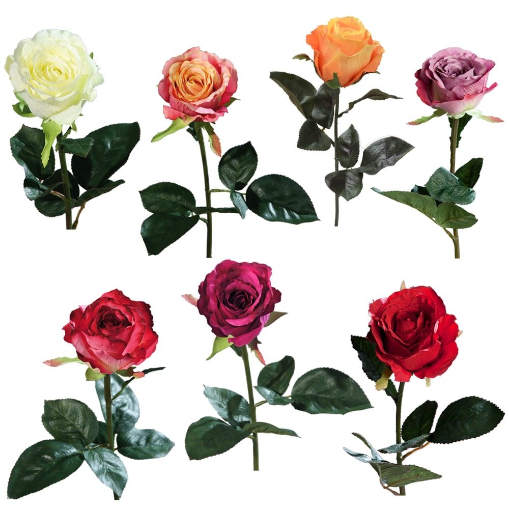 matches21 - Webshop Rosen Equador Kunstblumen Stielrosen Kunstpflanzen Blueten 51 cm 1 Stk 7 Farben 120545 1 20