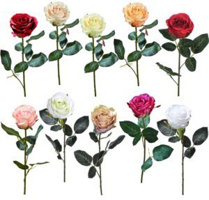 matches21 - Webshop Rosen Madame Kunstblumen Stielrosen Kunstpflanzen Bluete 37 cm 1 Stk 10 Farben 120544 1 17