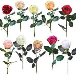 matches21 - Webshop Rosen Madame Kunstblumen Stielrosen Kunstpflanzen Bluete 37 cm 1 Stk 10 Farben 120544 1 195