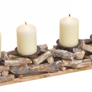 matches21 - Webshop Rustikales Adventsgesteck Wurzelholz Treibholz Holz Altholz 4 Kerzenhalter 50 cm 119787 1 17