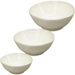 matches21 - Webshop Schalen Salatschalen Mueslischalen gewellt Stoneware creme 3 Groessen 124465 1 26