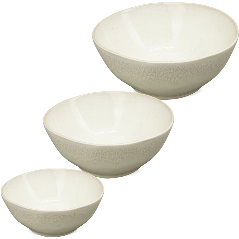 matches21 - Webshop Schalen Salatschalen Mueslischalen gewellt Stoneware creme 3 Groessen 124465 1 9