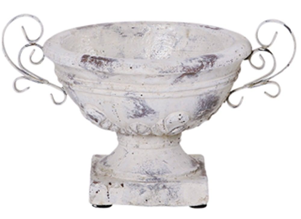 matches21 Schalen Sockel Henkel Blumentoepfe Keramik Vintage Shabby creme 1 Stk 2 Groessen 118788 1 1 3