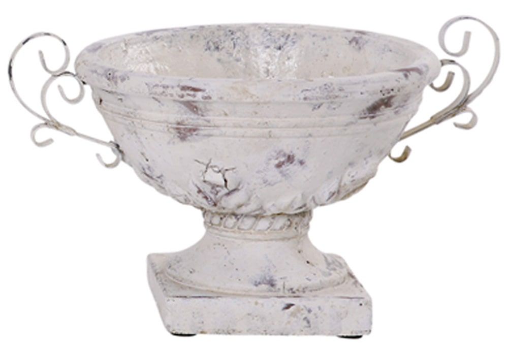 matches21 Schalen Sockel Henkel Blumentoepfe Keramik Vintage Shabby creme 1 Stk 2 Groessen 118788 2 1 4