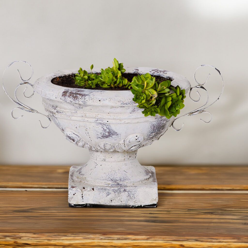 matches21 Schalen Sockel Henkel Blumentoepfe Keramik Vintage Shabby creme 1 Stk 3 Groessen 118788 2 1 8