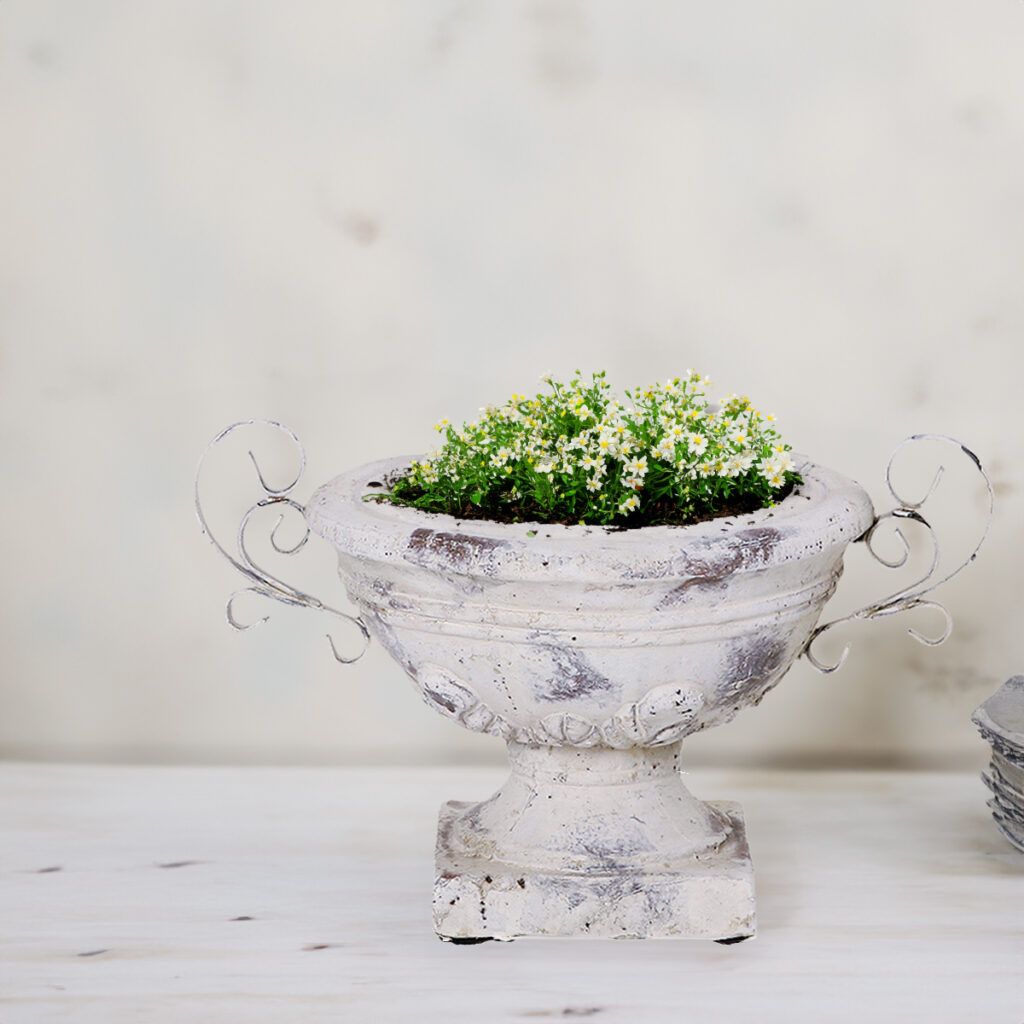 matches21 Schalen Sockel Henkel Blumentoepfe Keramik Vintage Shabby creme 1 Stk 3 Groessen 118788 6 1 11