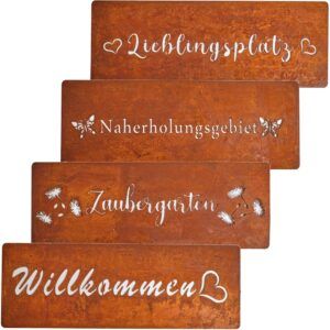 matches21 - Webshop Schilder Metall Rostoptik haengen stellen Gartendeko 1 Stk 40x15 cm 4 Motive 123706 1 7