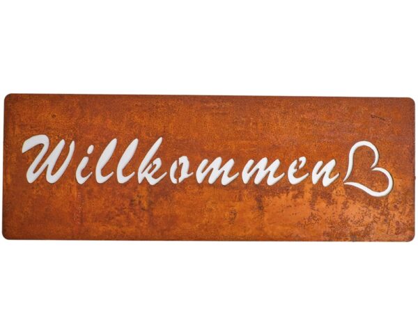 matches21 - Webshop Schilder Metall Rostoptik haengen stellen Gartendeko 1 Stk 40x15 cm 4 Motive 123706 4 1 23