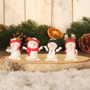 matches21 - Webshop Schneemann Deko Figuren Tiermotiv Muetzen Winterdeko 4er Set Kunststoff 4x3x6 cm 112958 3 1 8