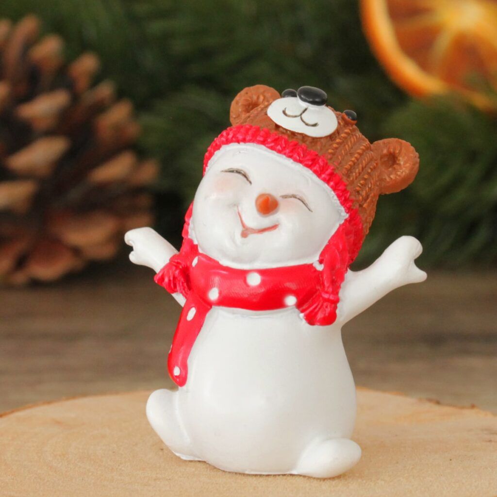 matches21 - Webshop Schneemann Deko Figuren Tiermotiv Muetzen Winterdeko 4er Set Kunststoff 4x3x6 cm 112958 4 1 3