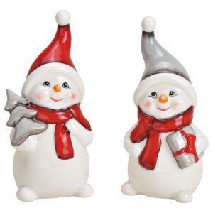 matches21 - Webshop Schneemann Figuren Weihnachtsdeko innen Keramik in 3 Groessen 126924 1 1 15