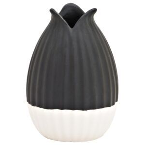 matches21 - Webshop Schoene Blumenvase modern schwarz weiss Vase Keramik 9x13 cm 126501 1 1