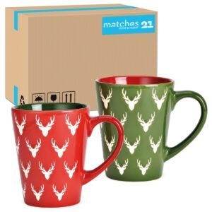 matches21 - Webshop Schoene Weihnachtstassen Hirschkopf gruen rot Kaffeetassen Tassen 126870 11 1 23