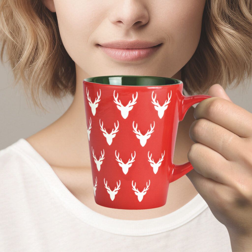 matches21 - Webshop Schoene Weihnachtstassen Hirschkopf gruen rot Kaffeetassen Tassen 126870 4 1 2
