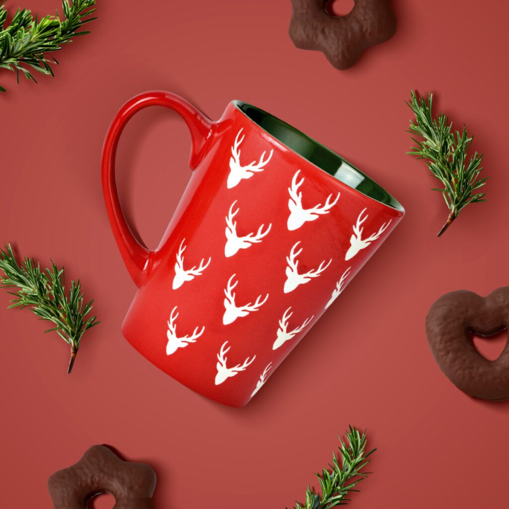 matches21 - Webshop Schoene Weihnachtstassen Hirschkopf gruen rot Kaffeetassen Tassen 126870 7 1 5
