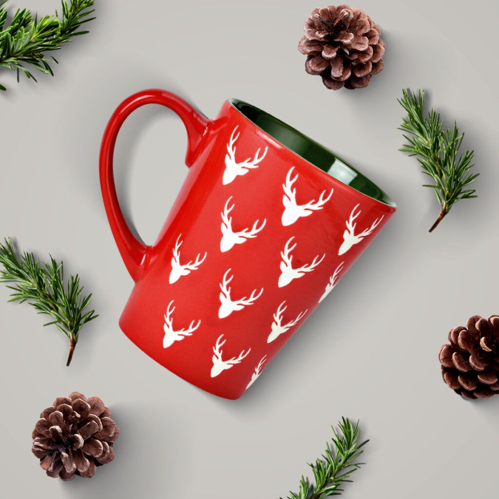 matches21 - Webshop Schoene Weihnachtstassen Hirschkopf gruen rot Kaffeetassen Tassen 126870 9 1 7