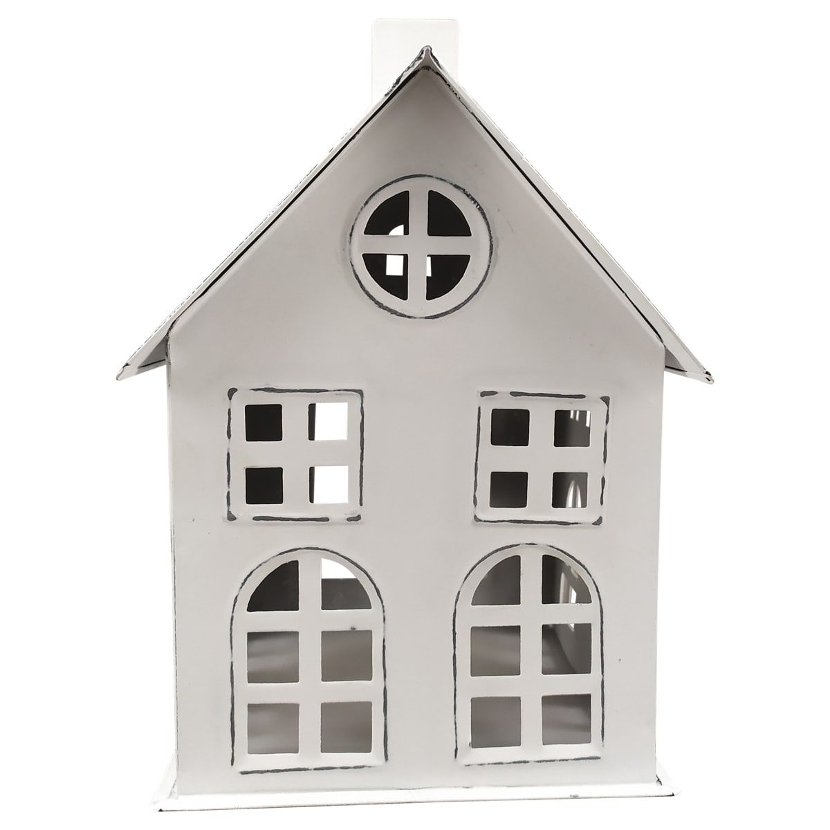 matches21 - Webshop Schoenes Deko Teelicht Haus aus Metall in weiss 14x17 5x21 cm 126705 1 1 11