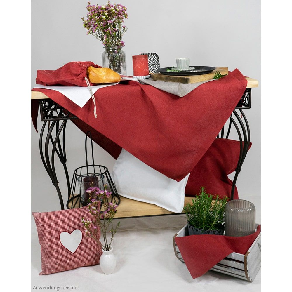 matches21 - Webshop Serviette Stoffserviette Textil EDDA floralem Webmuster rot 39x39 cm Landhaus 1 Stk 124257 1 1 2