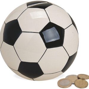 matches21 - Webshop Spardose Fussball Ball Sparbuechse Geldgeschenk Keramik schwarz weiss 13 cm 116490 1 1