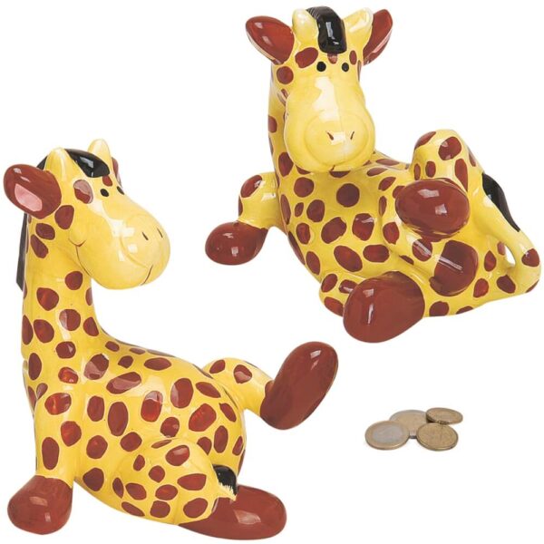 matches21 - Webshop Spardose Giraffe 2 Ausfuehrungen Keramik Sparschwein in Box je 18 cm 116495 1 1