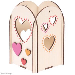 matches21 Steckbausatz Tischlaterne Herzen Bastelset Selbstgestalten Kinder ab 4 Jahre 124406 1 1 7