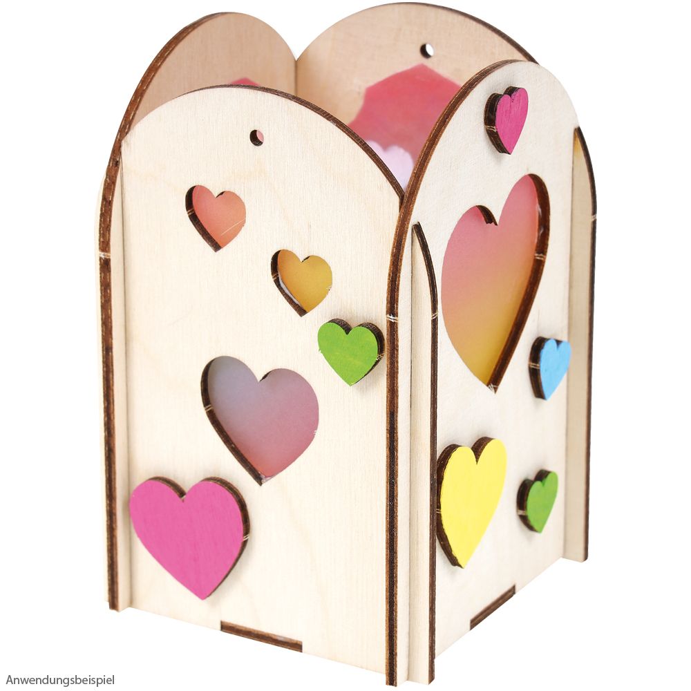 matches21 Steckbausatz Tischlaterne Herzen Bastelset Selbstgestalten Kinder ab 4 Jahre 124406 2 1 2