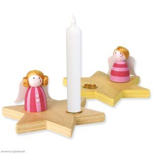 matches21 - Webshop Stern Kerzenstaender Kerzenhalter Holz Kleinkinder Bastelset Bausatz ab 3 Jahren 111242 1 4