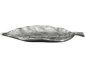 matches21 - Webshop Tablett Blatt Dekoteller Blattform Dekoschalen Schalen Teller silber in 2 Groessen 125432 4 1 7